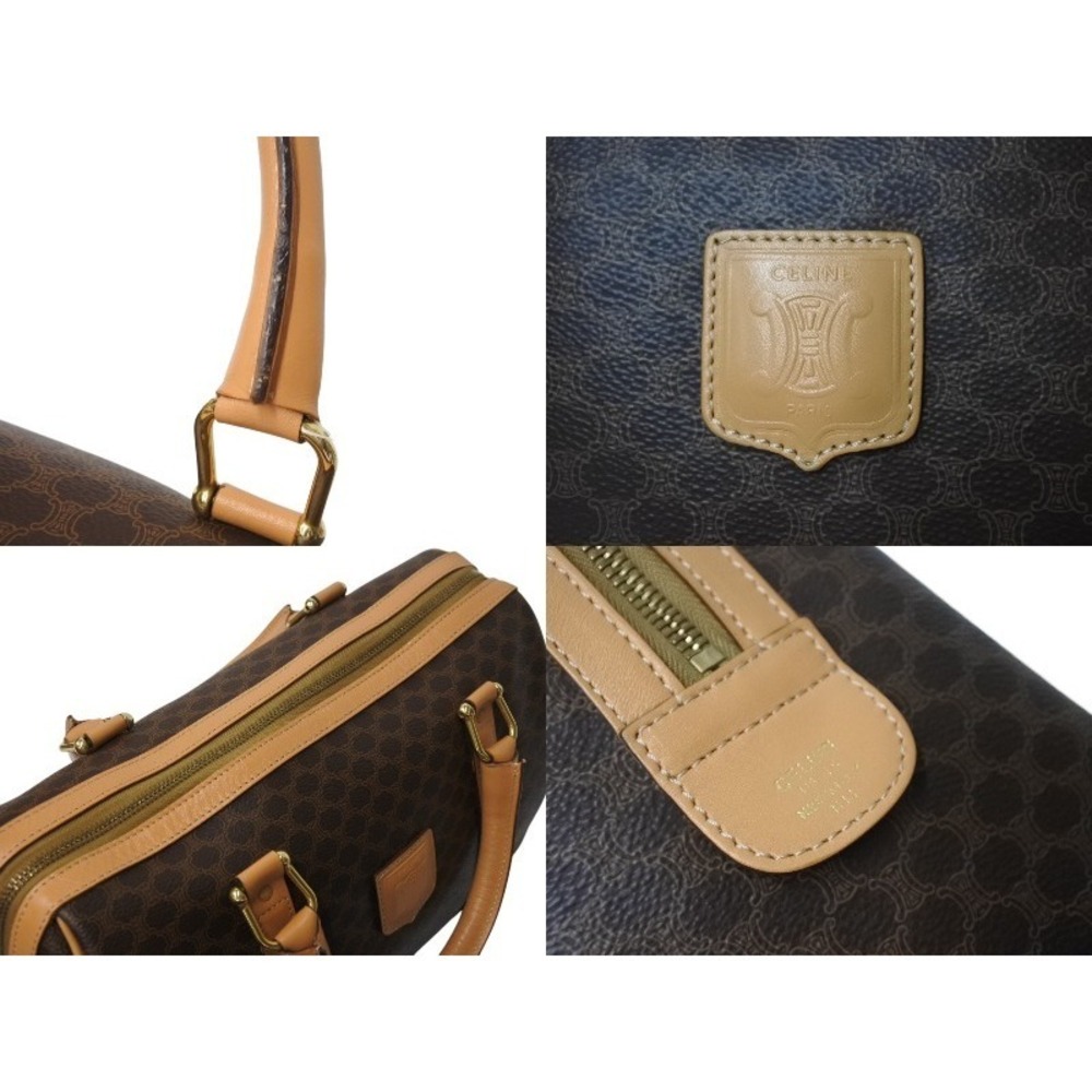 CELINE Boston Bag Macadam Beige Tan Brown Leather - Picture 7 of 10